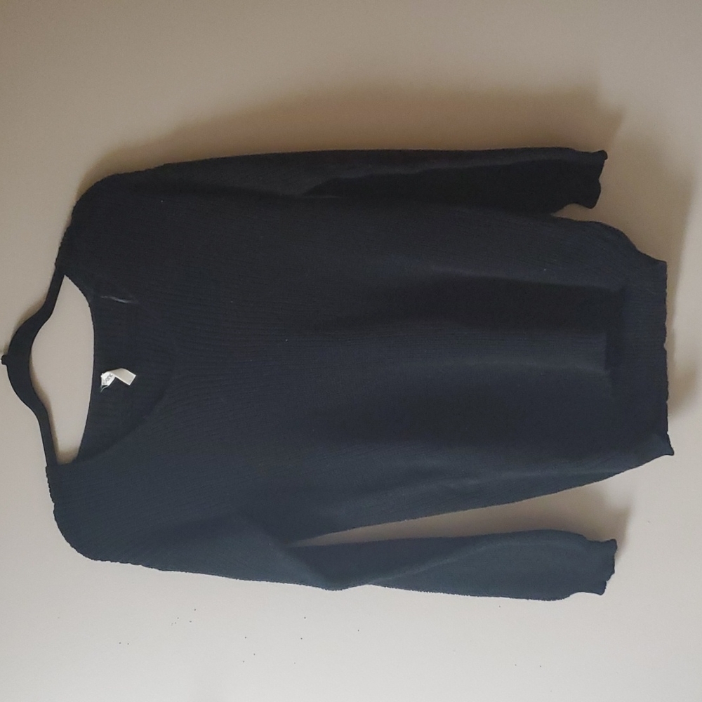 Black Knit Texture Sweater